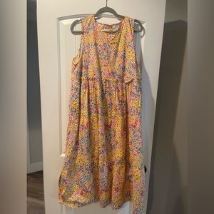 JCrew Mid Calf Dress Worn 3-4xs, bright cheerful.